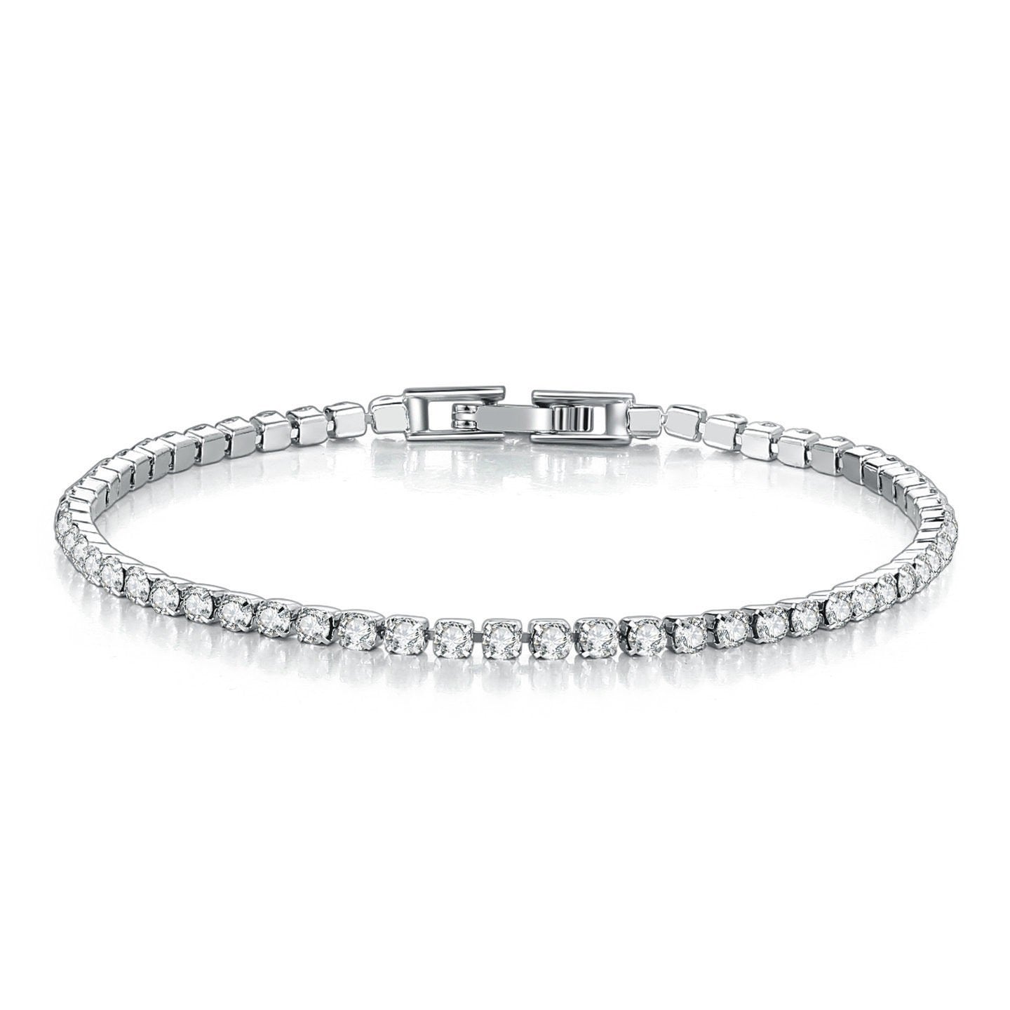 Cubic zirconia line bracelet