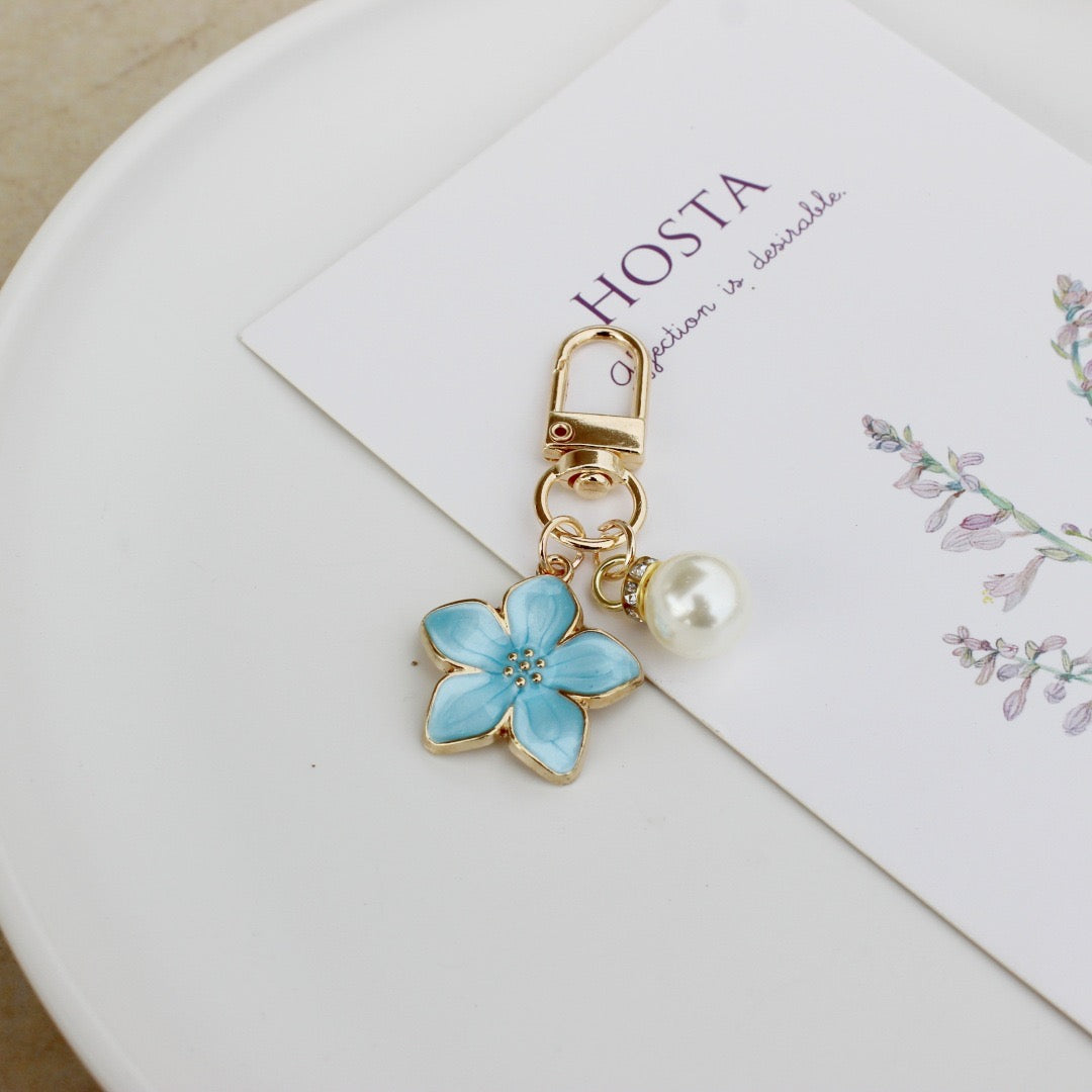 Pear blassom key charm, purse charm cell phone charm