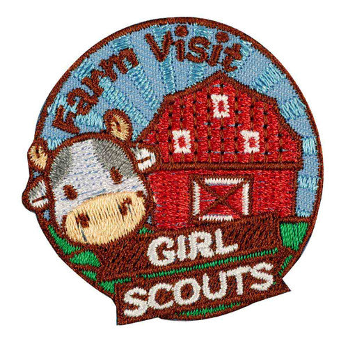 girl scouts farm visit iron on patch