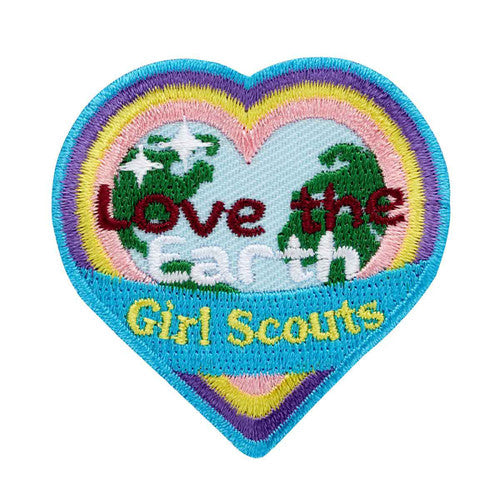 love the earth heart iron on patch