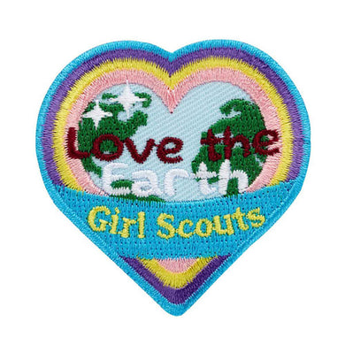 love the earth heart iron on patch