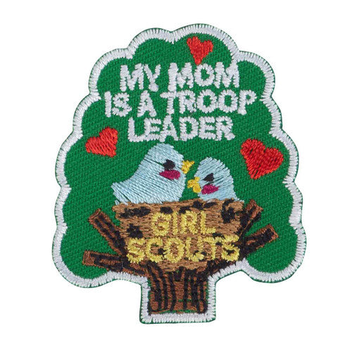 mom is a troop leader iron on patch