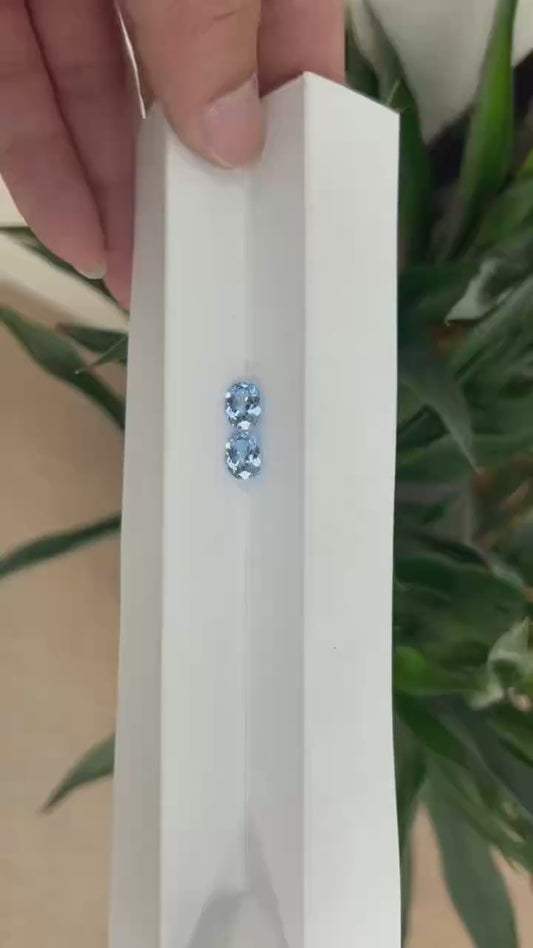 Oval 9x7 mm lab aquamarine