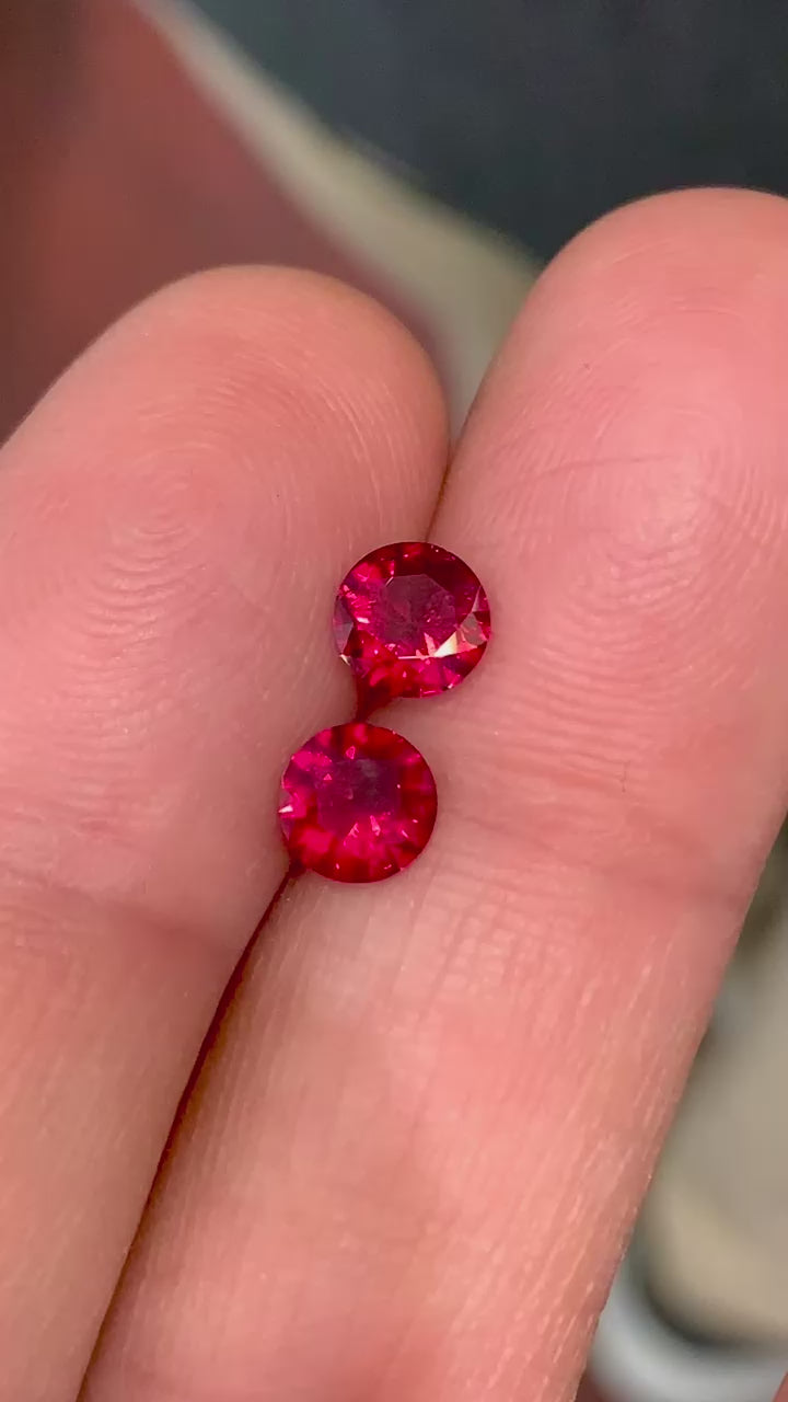 Pigeon blood Ruby Pair from Mozambique