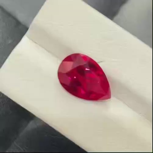 Pear shape Lab grown Ruby