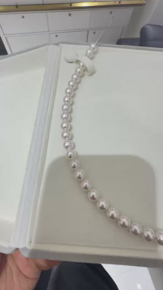 8-8.5mm AAA akoya pearl necklace with 14k gold clasp
