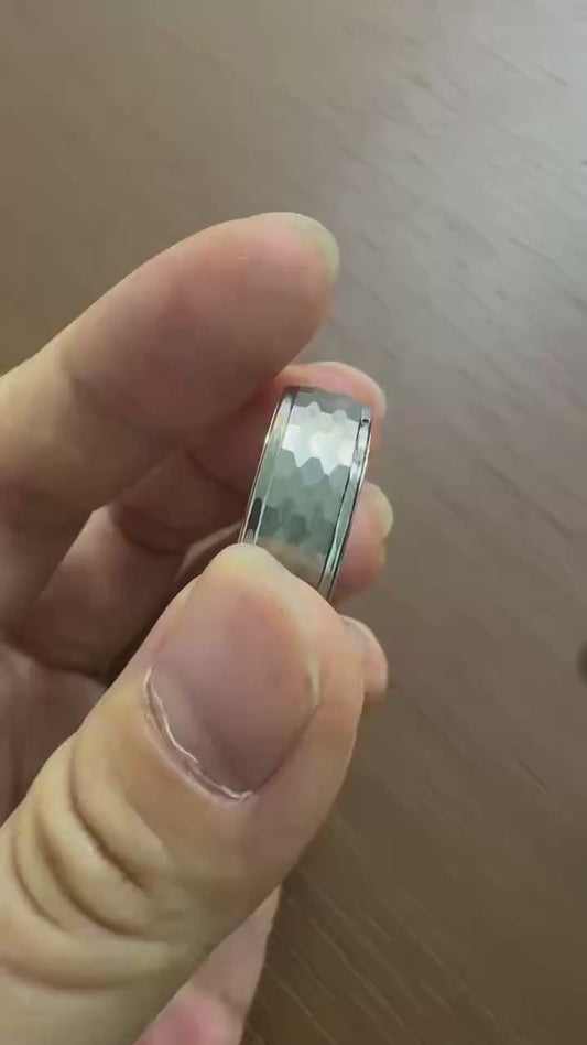 Custom make tungsten with 9k rose gold band