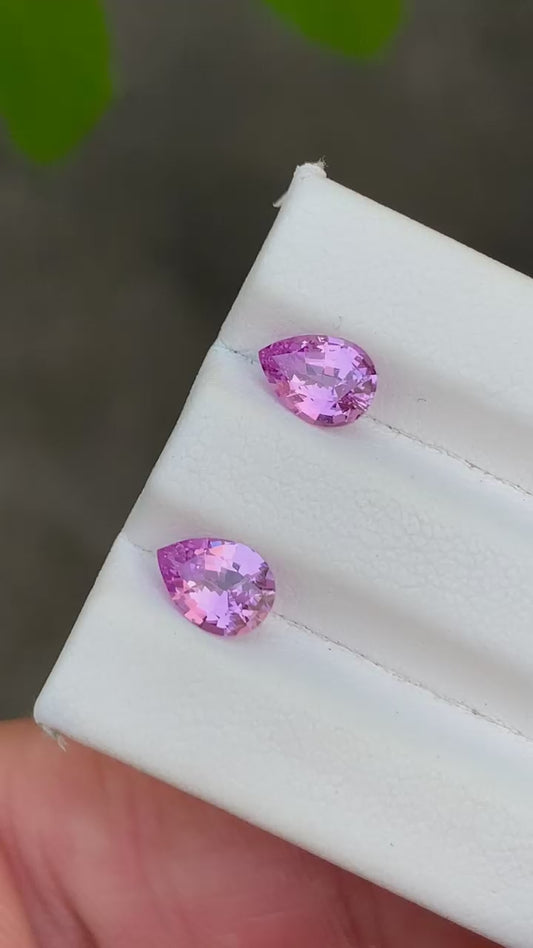 Natural pink sapphire pair from Tanzania