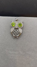 Load and play video in Gallery viewer, Peridot/Topaz Owl Pendant Necklace
