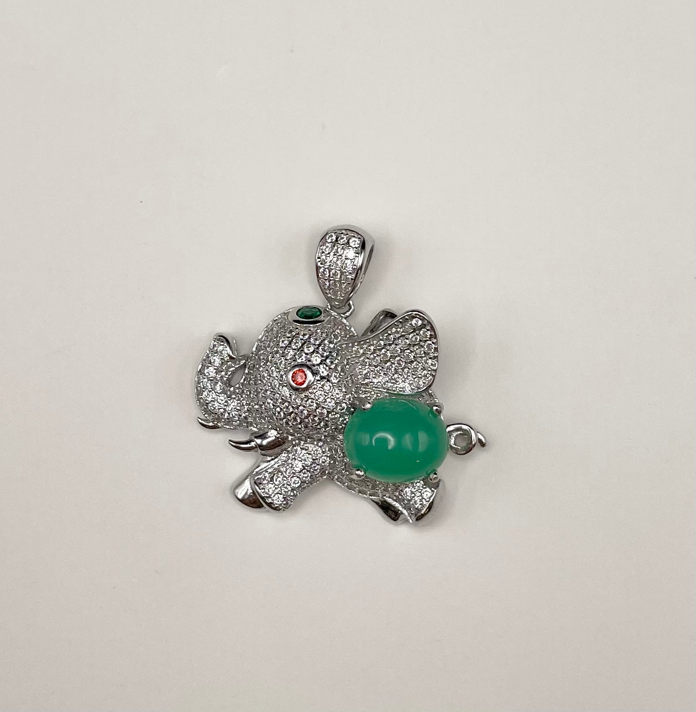 Chalcedony Elephant Pendant Necklace