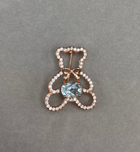 Load image into Gallery viewer, Cute Bear Brooch/ Rose gold Topaz Brooch
