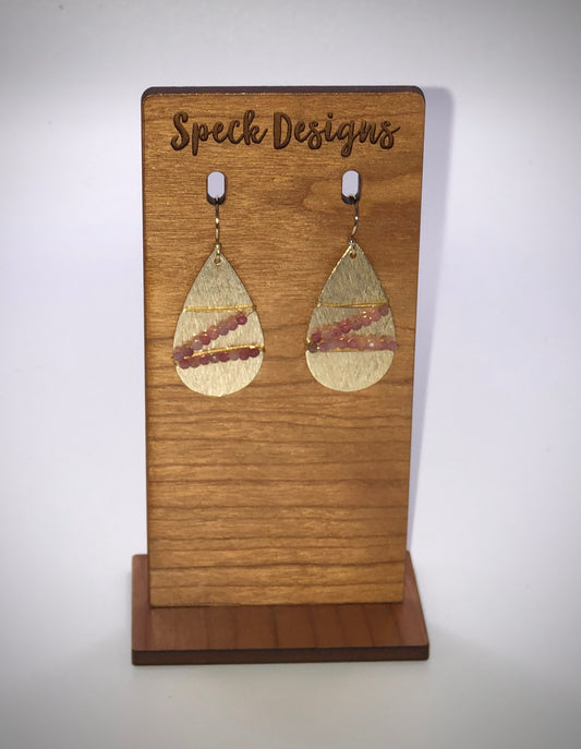 Tear Shape Wire Wrapped Stone Earrings