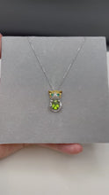 Load and play video in Gallery viewer, Peridot Cuddle cat Pendant Necklace
