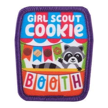 girl scout cookie booth fun patch raccoon