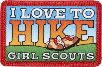 girl scouts i love to hike sew on patch