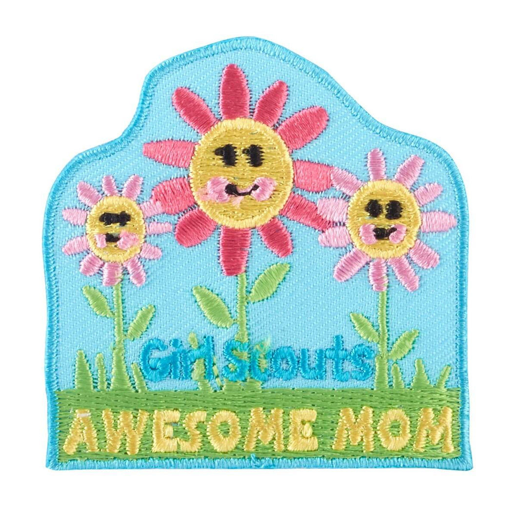 awesome mom iron on patch