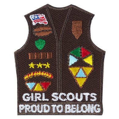 brownie vest with insignia iron on patch