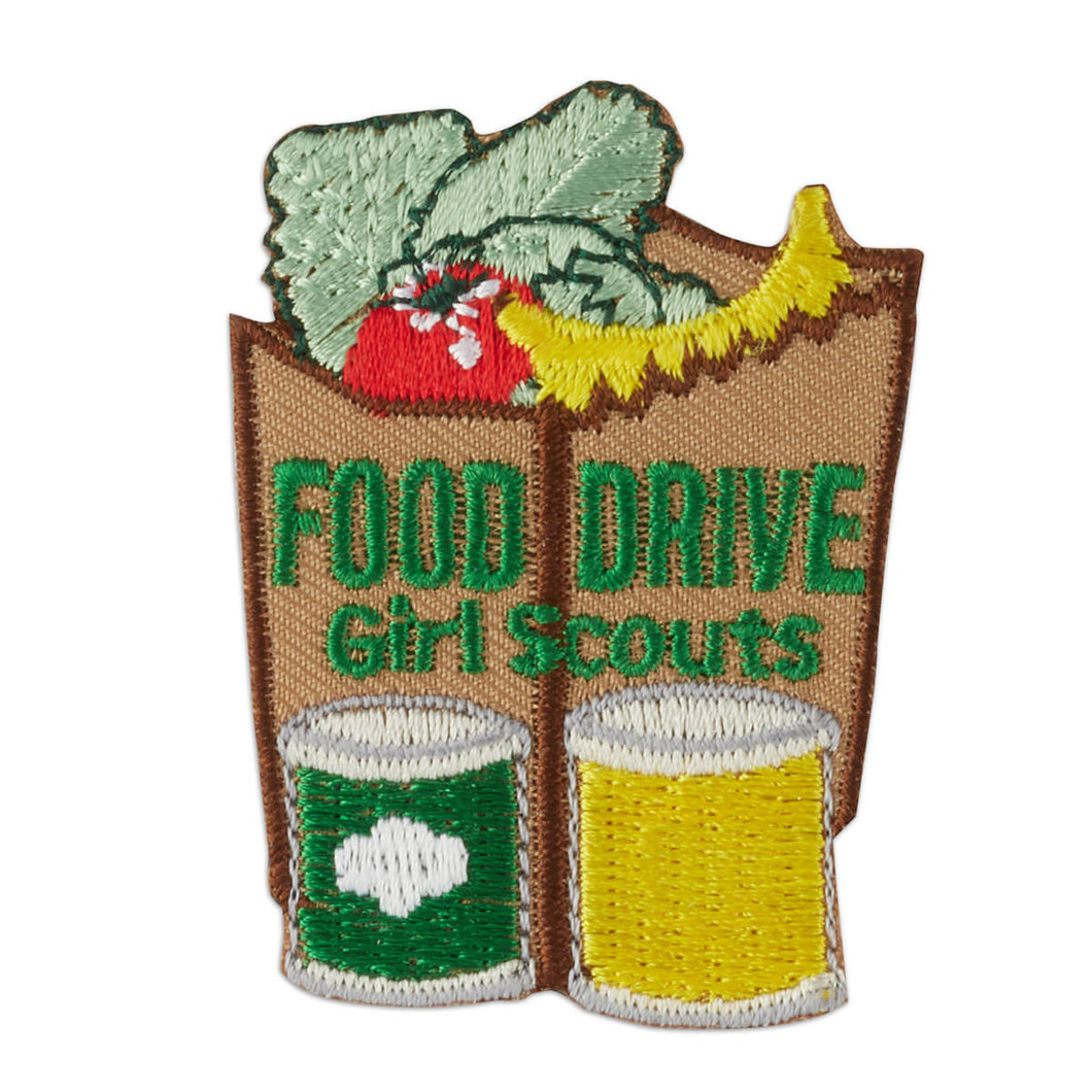 food drive paper bag iron on patch