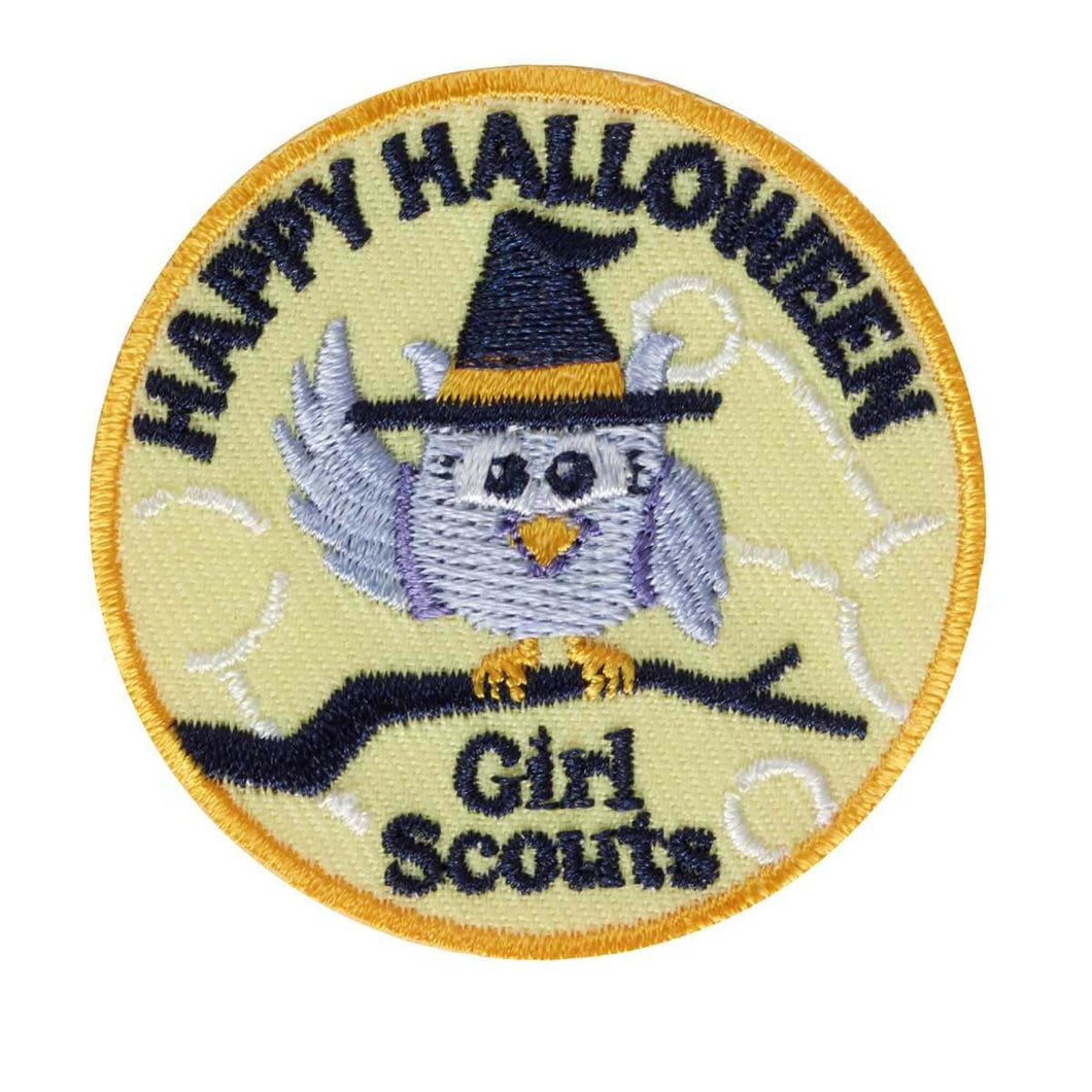 happy halloween owl iron on patch