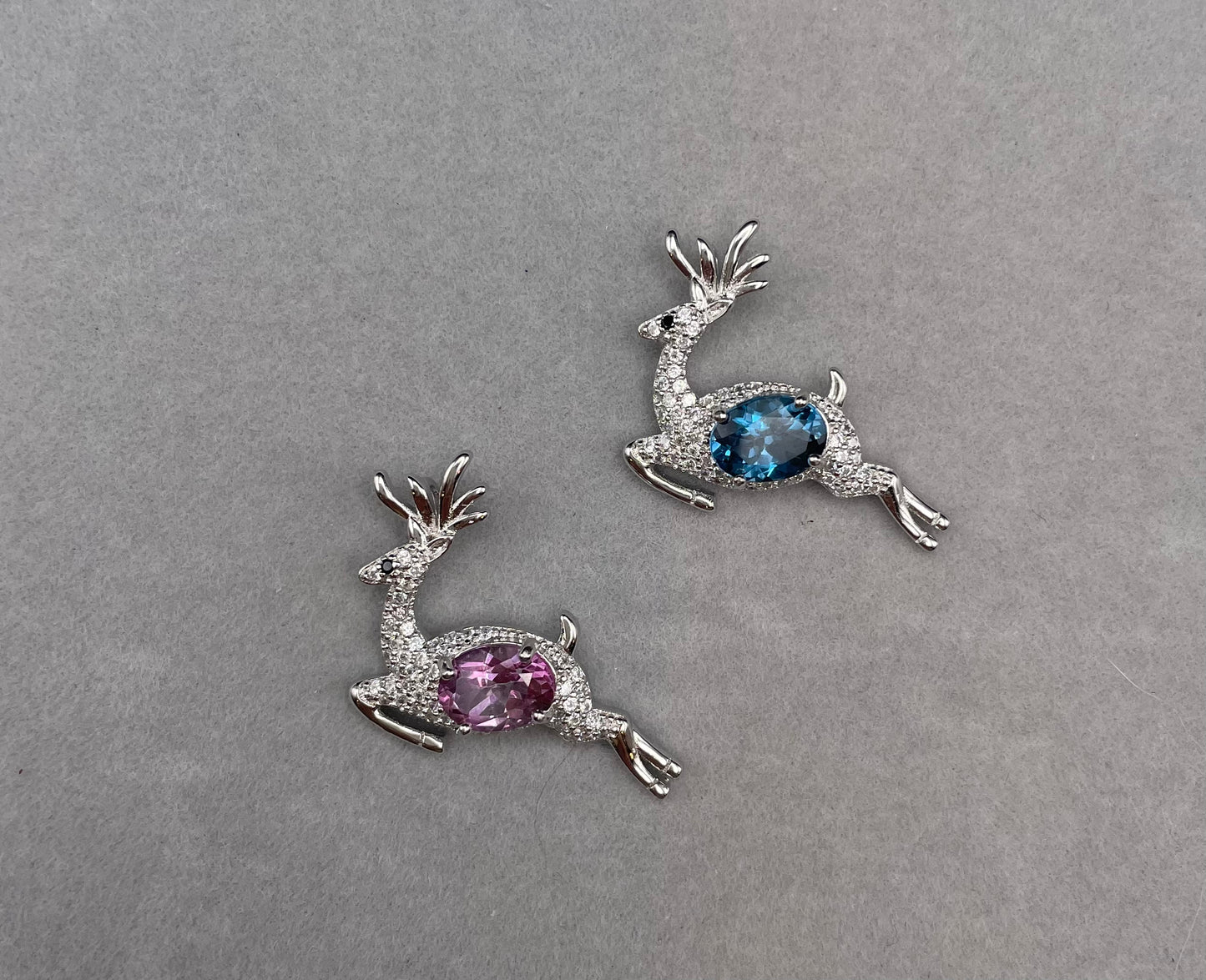 Topaz Jumping Deer Pendant/Necklace
