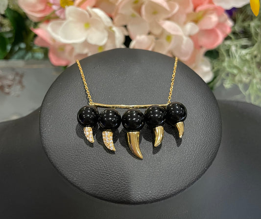 Black Onyx Panther Claw Necklace