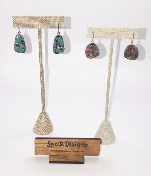Agate Electroplated Earrings