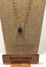 Load image into Gallery viewer, Tear Shape Labradorite Gold Chain Necklace
