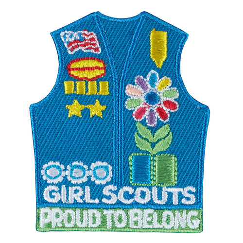 daisy vest with insignia iron on patch