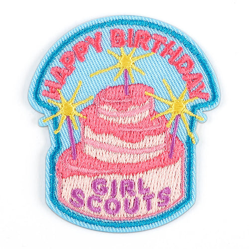 happy birthday pink cake iron on patch