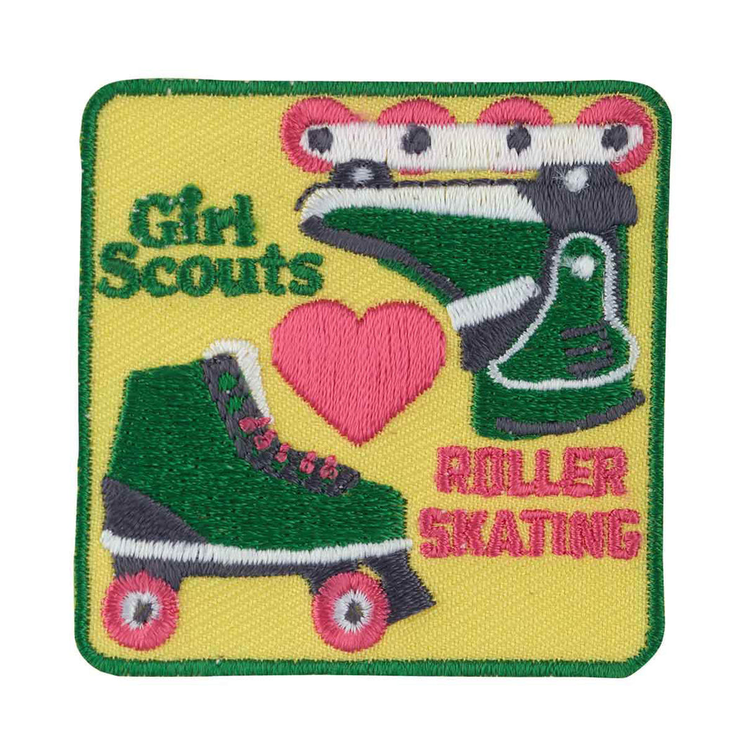 girl scouts roller love iron on patch