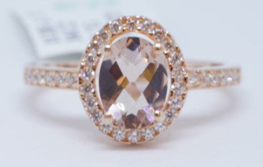 1 Morganite 1.7 Ct. 36 Cubic Zirconium