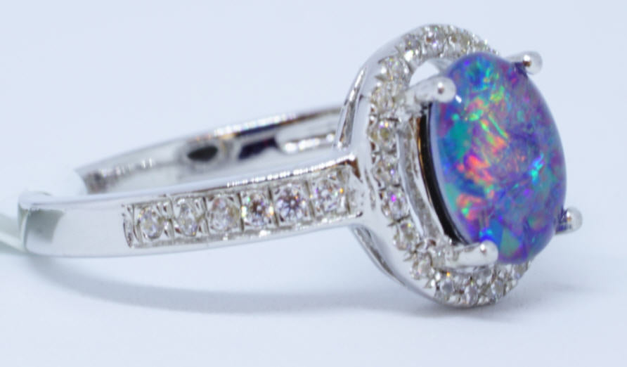 1 Opal 1.25 Ct. 32 Cubic Zirconium Ring