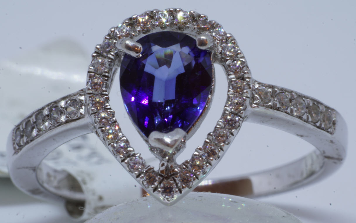 1 Sapphire 1.69 Ct. 38 Cubic Zirconium Ring