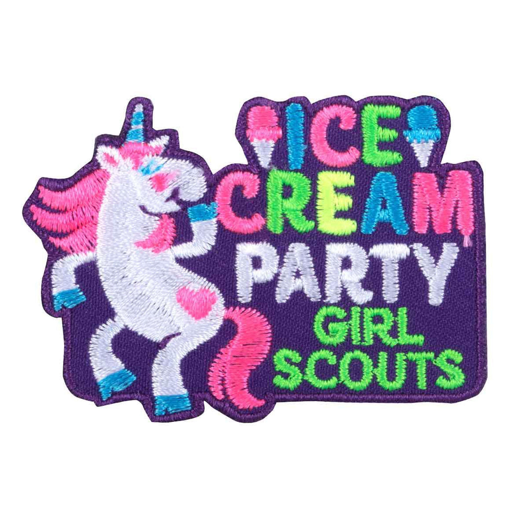 unicorn ice cream party iron on patch