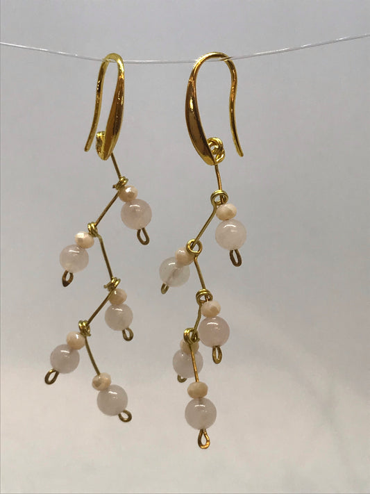 Snowflake Drops Wire Wrap Earrings