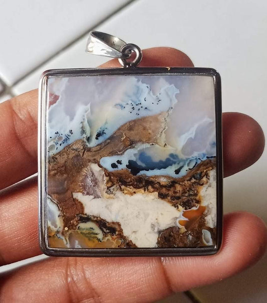 Natural Dendrite agate pendant