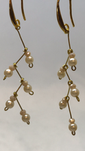 Load image into Gallery viewer, Pearl Snowflake Drops Wire Wrap Earrings
