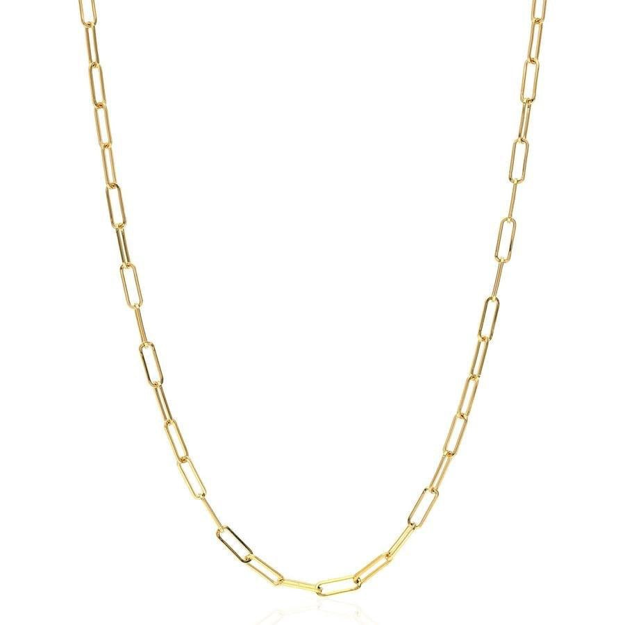 14 karat Solid gold Paper clip link necklace