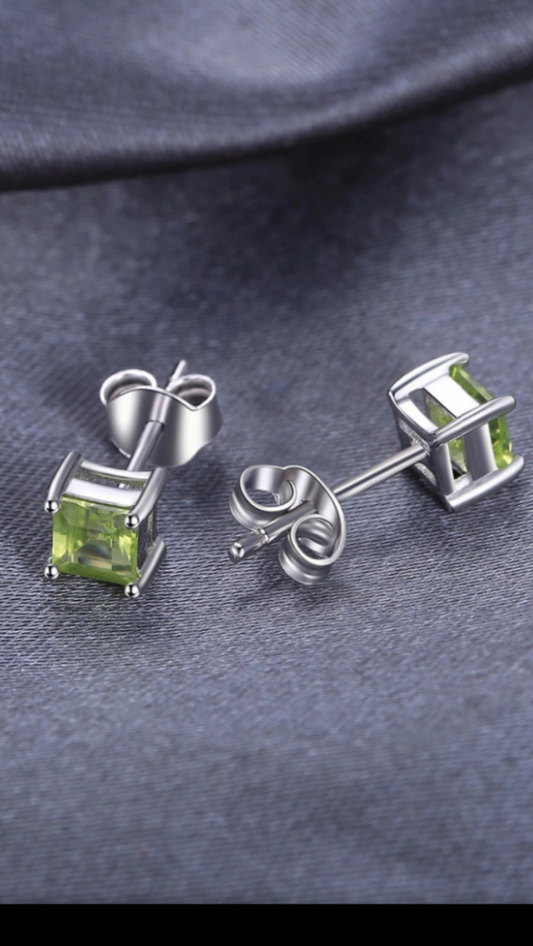 Natural Peridot stud earrings