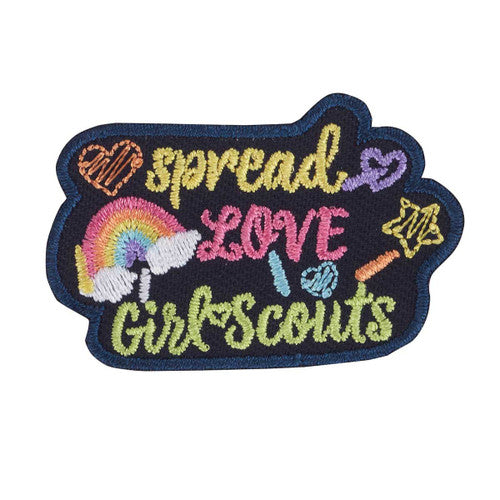 girl scouts spread love iron on patch