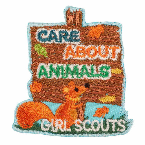 care about animals iron on patch