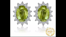 Load image into Gallery viewer, Natural Peridot Halo Stud Earrings
