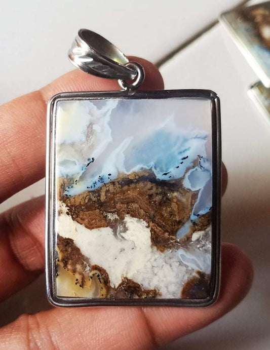 Natural Dendrite agate pendant