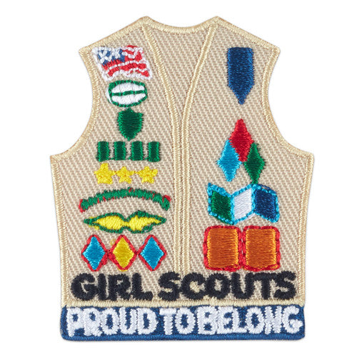 cadette senior and ambassador vest with insignia iron on patch