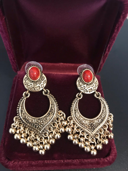 TopHanqi Indian Jewelry metal Vintage Tassel Earrings