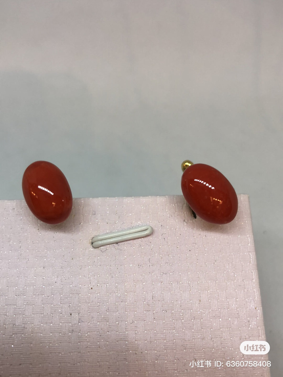 Natural color Red coral cuff link